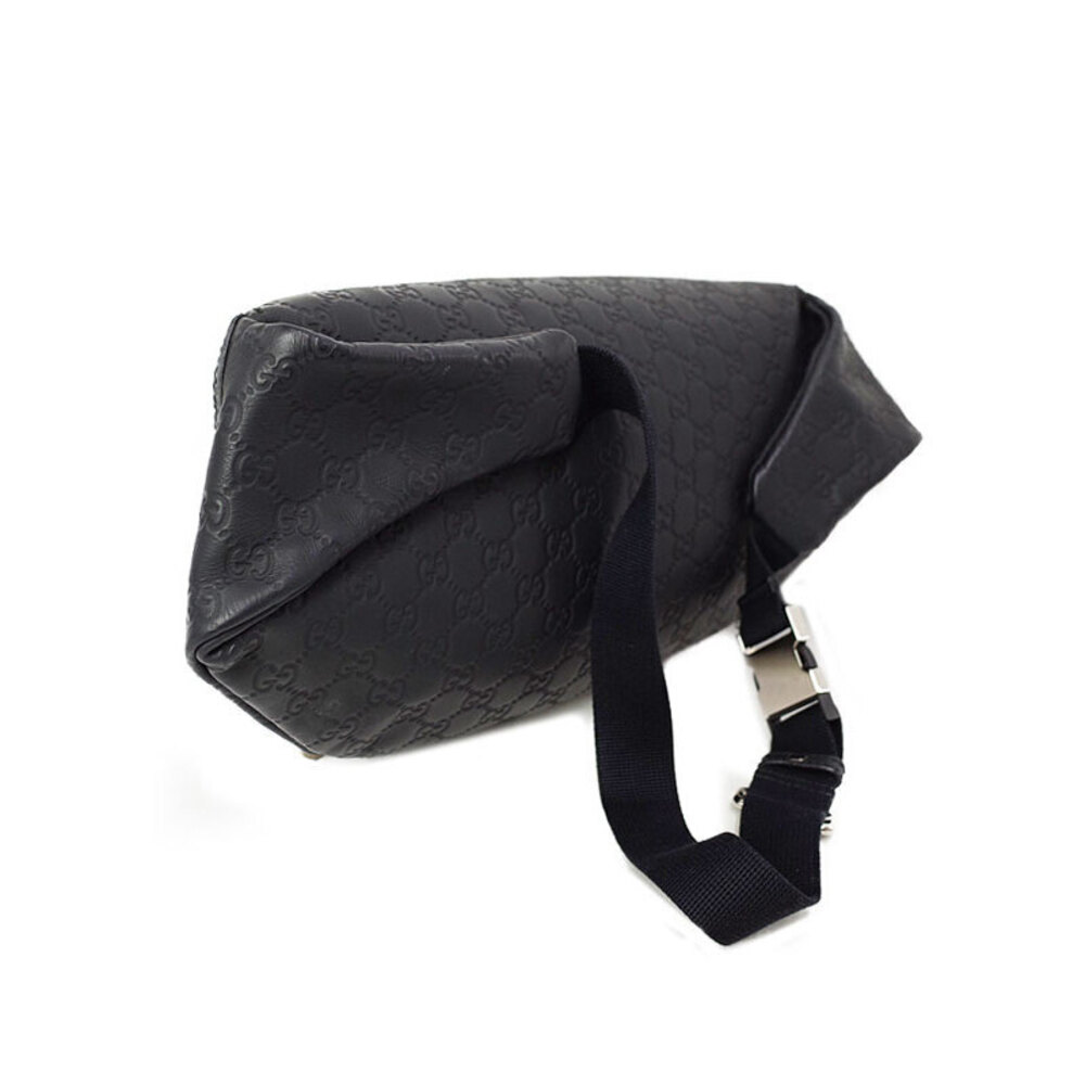 Gucci Belt ssima Bag Leather Black Web